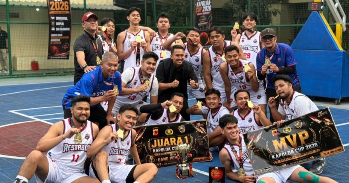 Tim Basket Polresta Bandung Juara 1 Kapolda Cup 2026, Bripda Albert Raih Gelar MVP