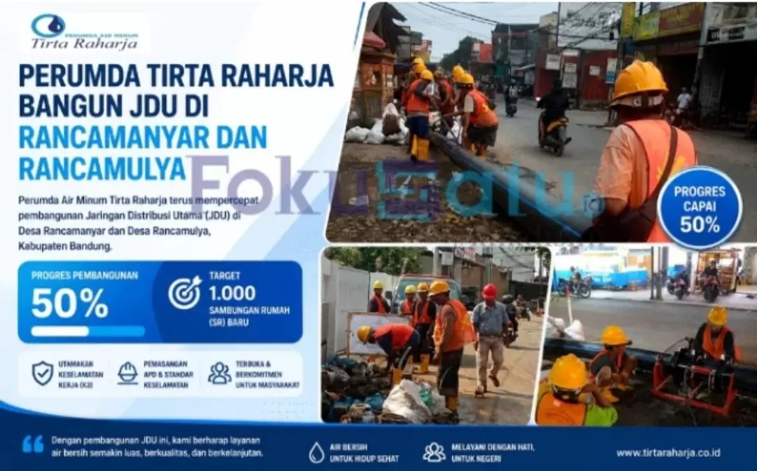 Pembangunan JDU Perumda Tirta Raharja di Rancamanyar dan Rancamulya capai 50 persen, targetkan 1.000 SR