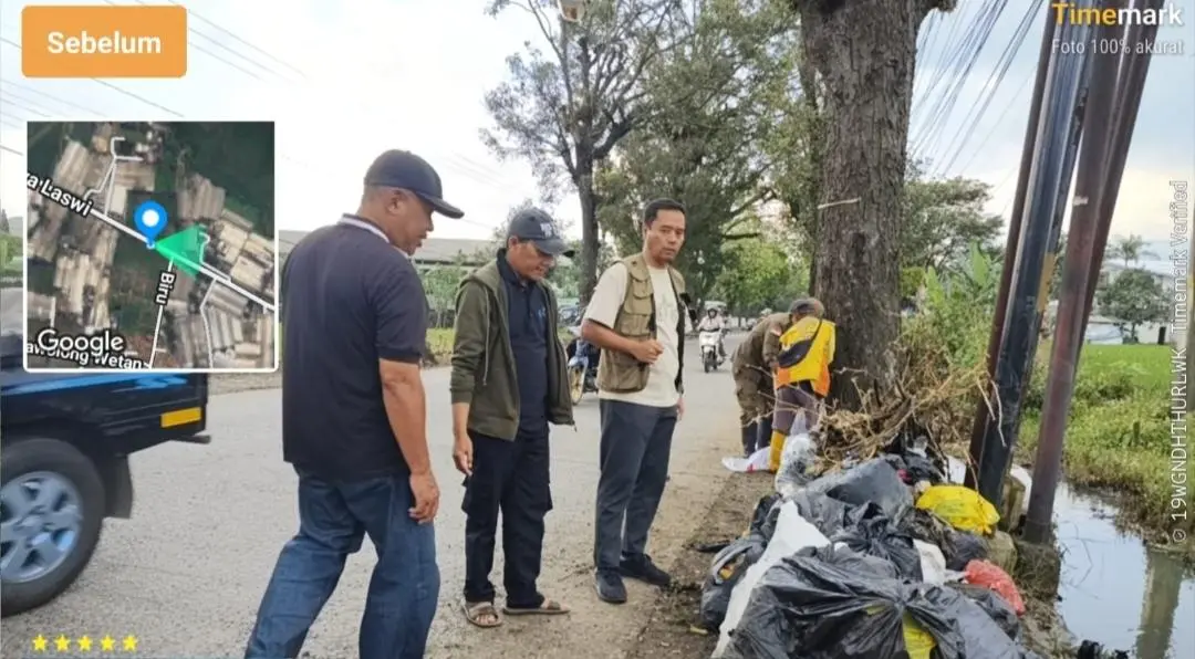 Camat Majalaya Pimpin Aksi Bersih Sampah Liar di Jalan Laswi dan Jalan Anyar, Tegaskan Sanksi bagi Pelanggar
