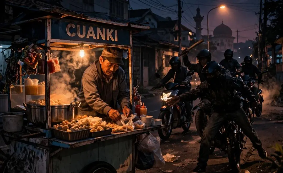 Pedagang Cuanki Disabet Senjata Tajam Saat Subuh di Cileunyi, Pelaku Diduga Geng Motor