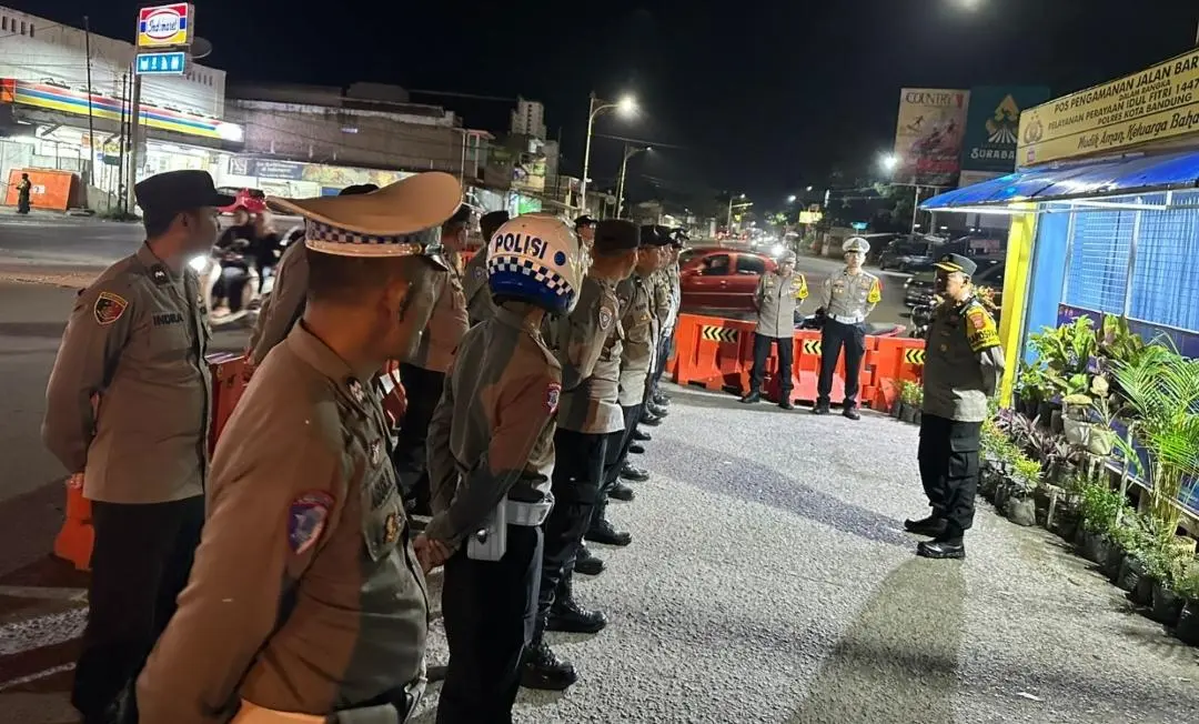 Jelang Mudik Lebaran, Kapolsek Majalaya Cek Langsung Kesiapan Personel di Pos Pam Jalan Baru