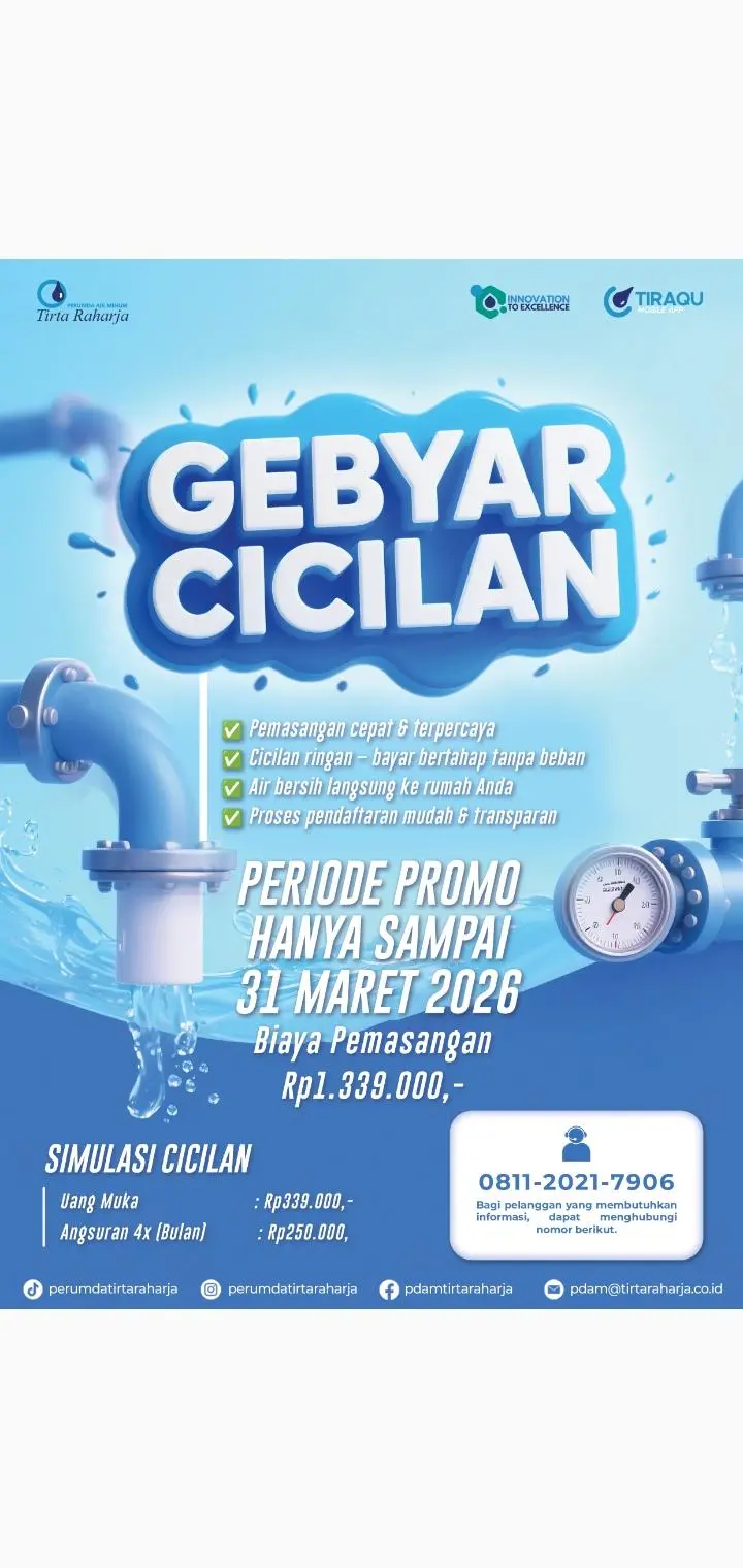 Berikan Kemudahan kepada Pelanggan, PDAM Tirta Raharja Gelar Gebyar Cicilan