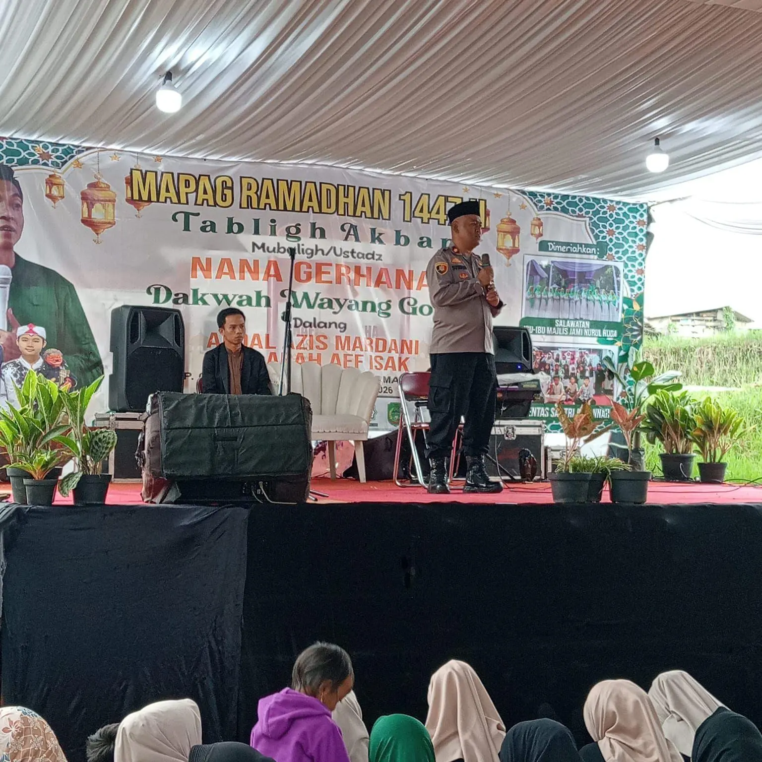 Hadiri Tabligh Akbar, Kapolsek Majalaya Sampaikan Pesan Kamtibmas Jelang Ramadhan 