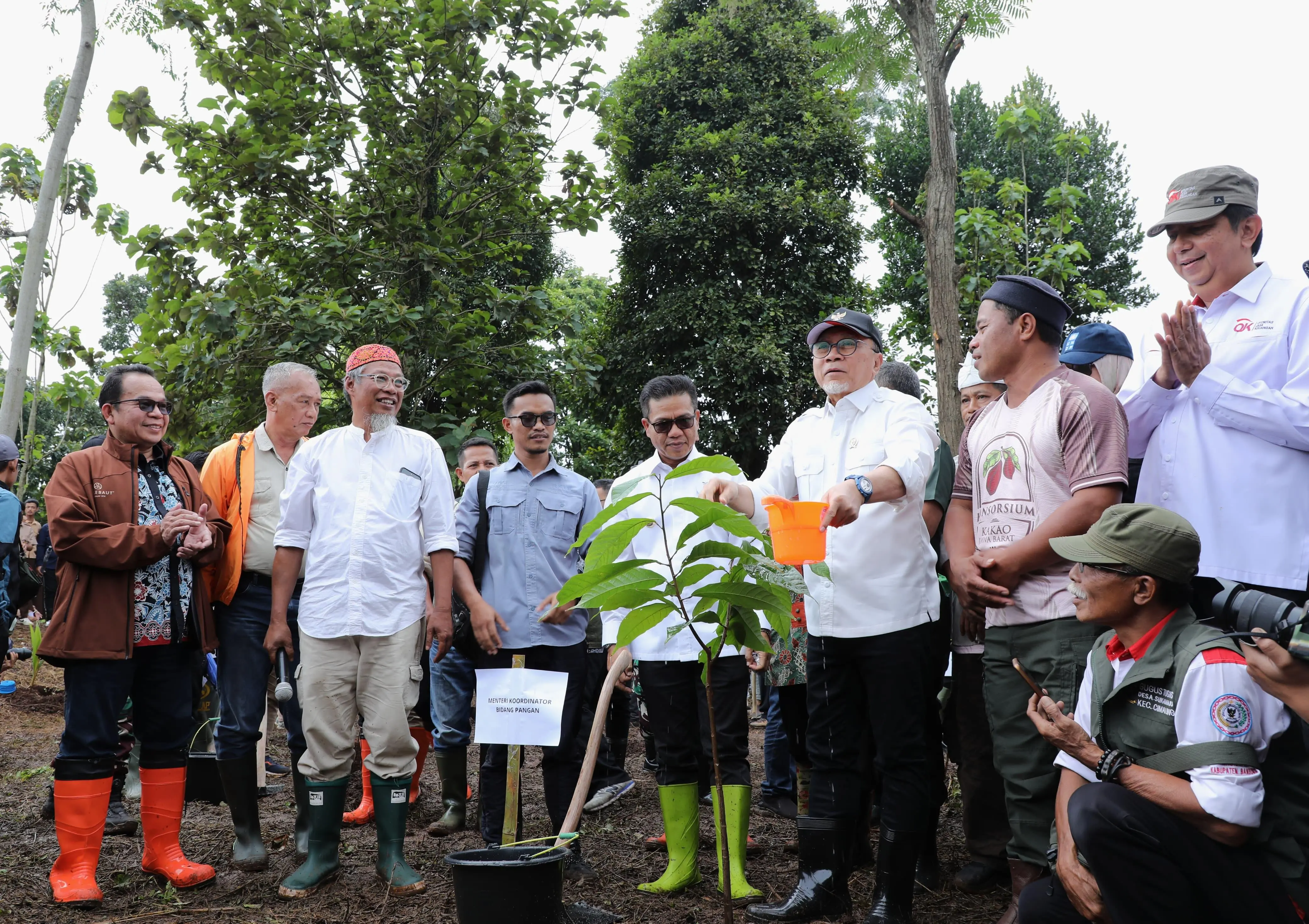 Diinisiasi Konsorsium Kakao Jabar, Menko Zulhas dan Kang DS Tanam Kakao di Pesantren Al Mukhlis