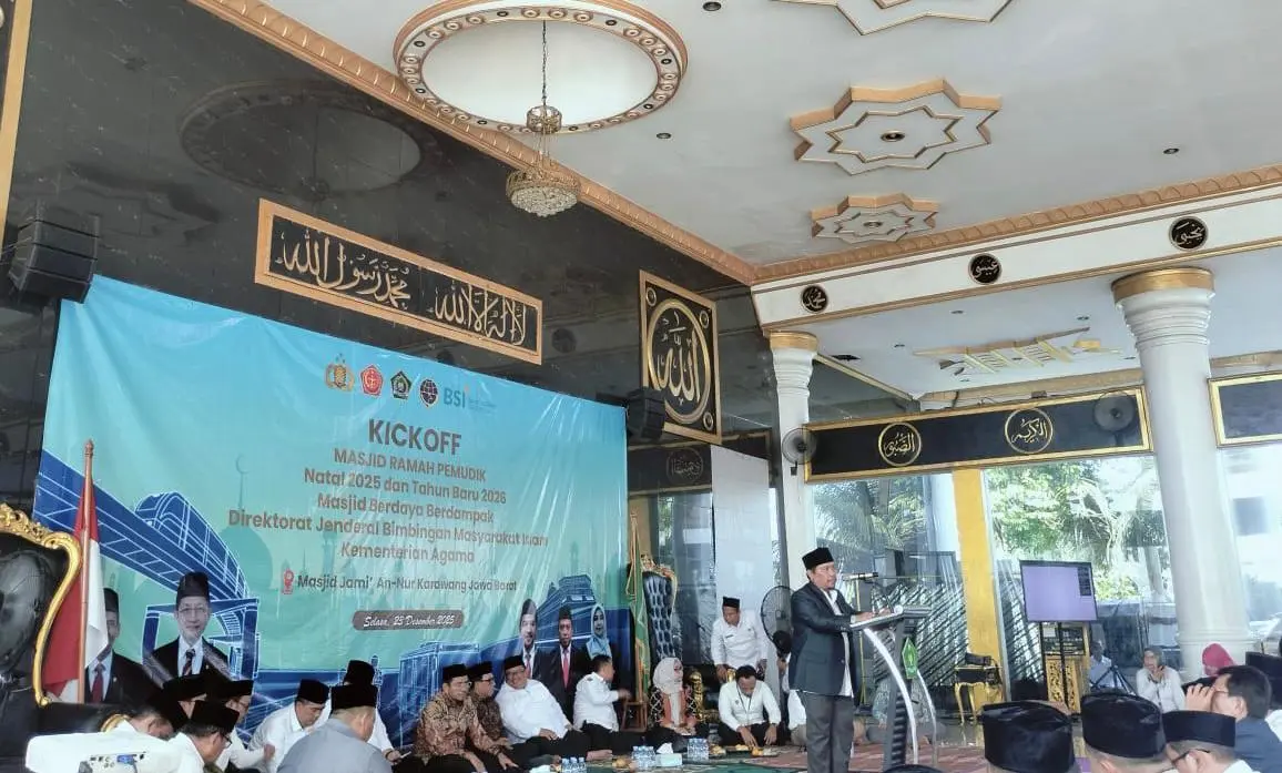 Kemenag Kick Off Program Masjid Ramah Pemudik Nataru di Karawang