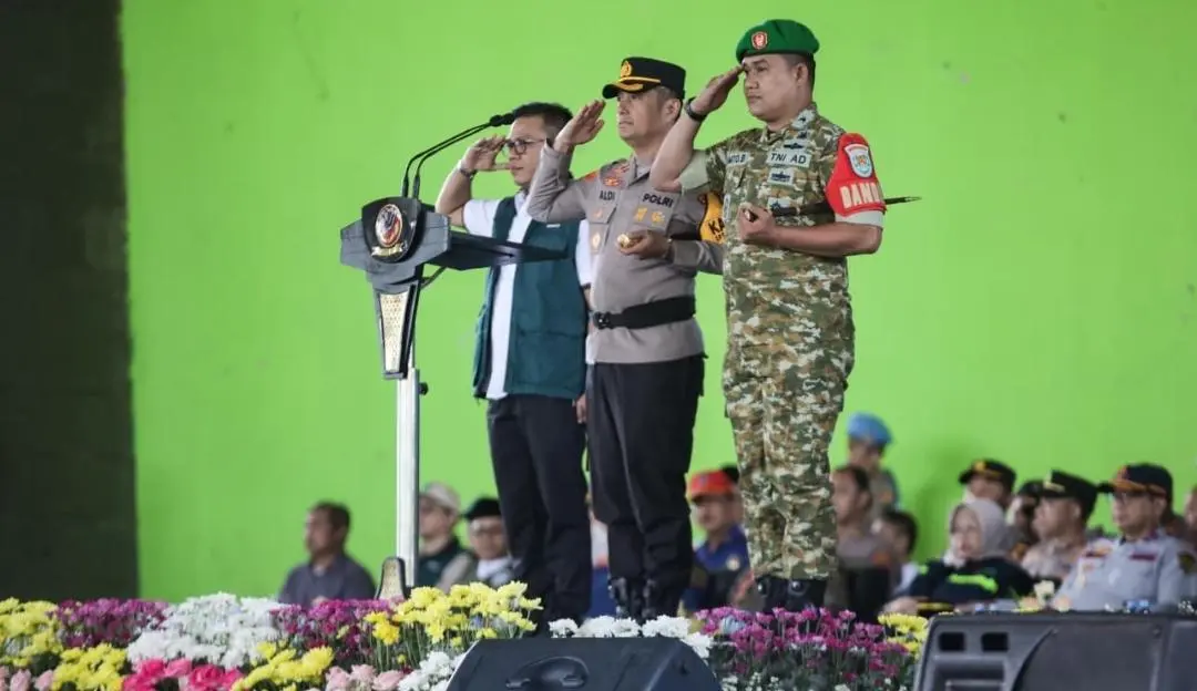 Forkopimda Kabupaten Bandung Gelar Apel Operasi Lilin 2025, 1.303 Personel Amankan Nataru
