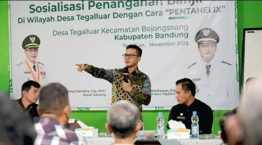 Bupati Bandung Kang DS Tegaskan Pengusaha di Tegalluar Wajib Hibahkan 10% Lahan untuk Penanganan Banjir