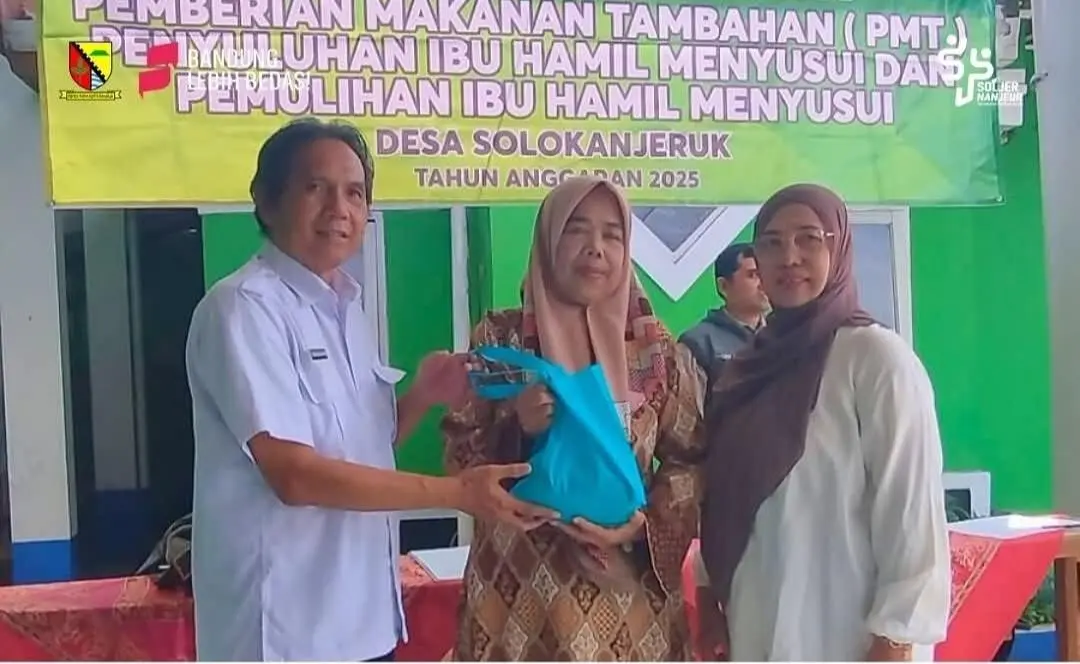Pemdes dan Kecamatan Solokanjeruk Kolaborasi Salurkan Bantuan PMT kepada Ibu Hamil dan Menyusui