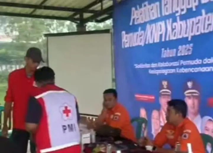 Personel BPBD Jadi Narasumber Pelatihan Tanggap Bencana Pemuda KNPI Kabupaten Bandung