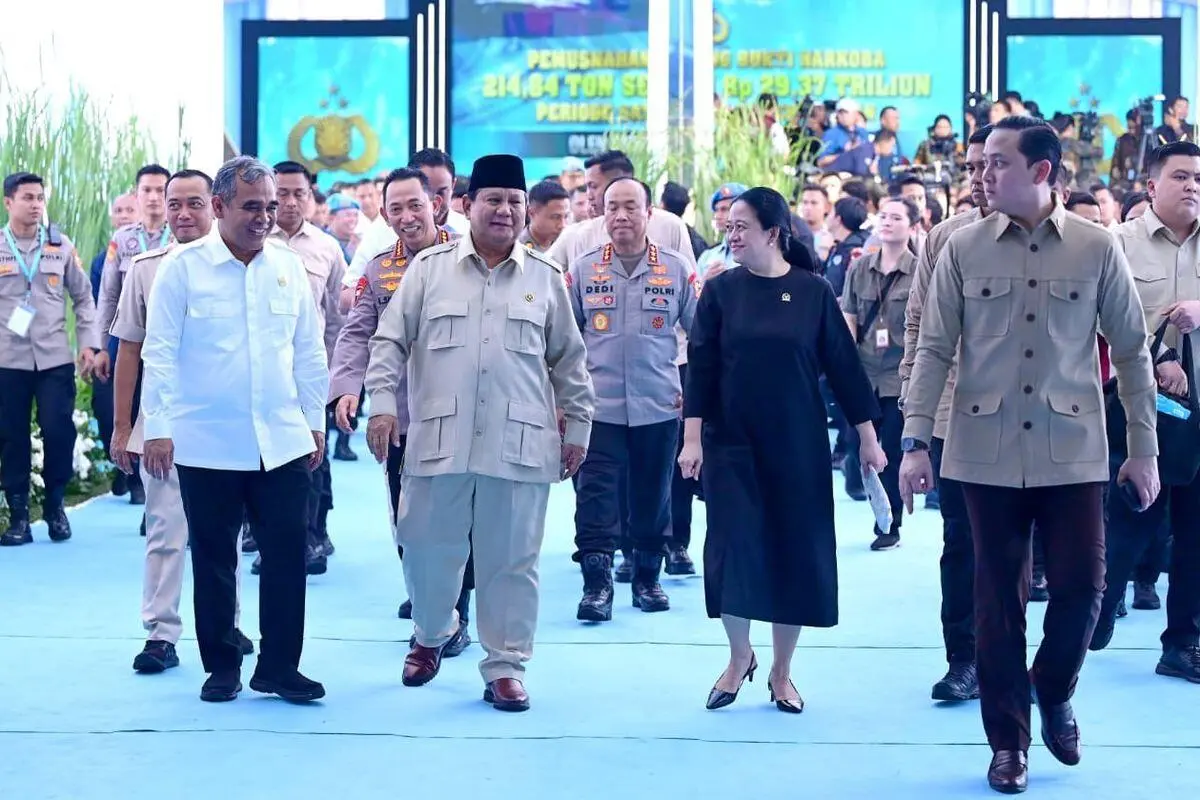Mengejutkan Presiden RI Prabowo Hadir Dalam Pemusnahan Narkoba 