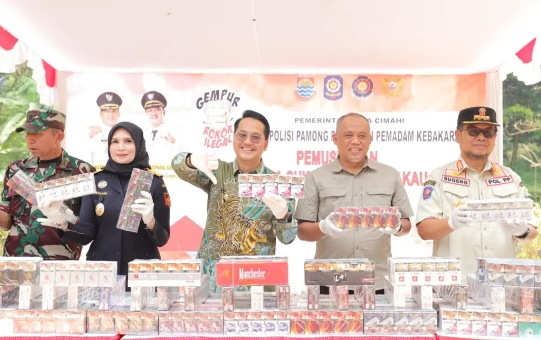 Pemerintah Kota Cimahi melaksanakan kegiatan Pemusnahan Barang Kena Cukai Hasil Tembakau (BKCHT) Ilegal
