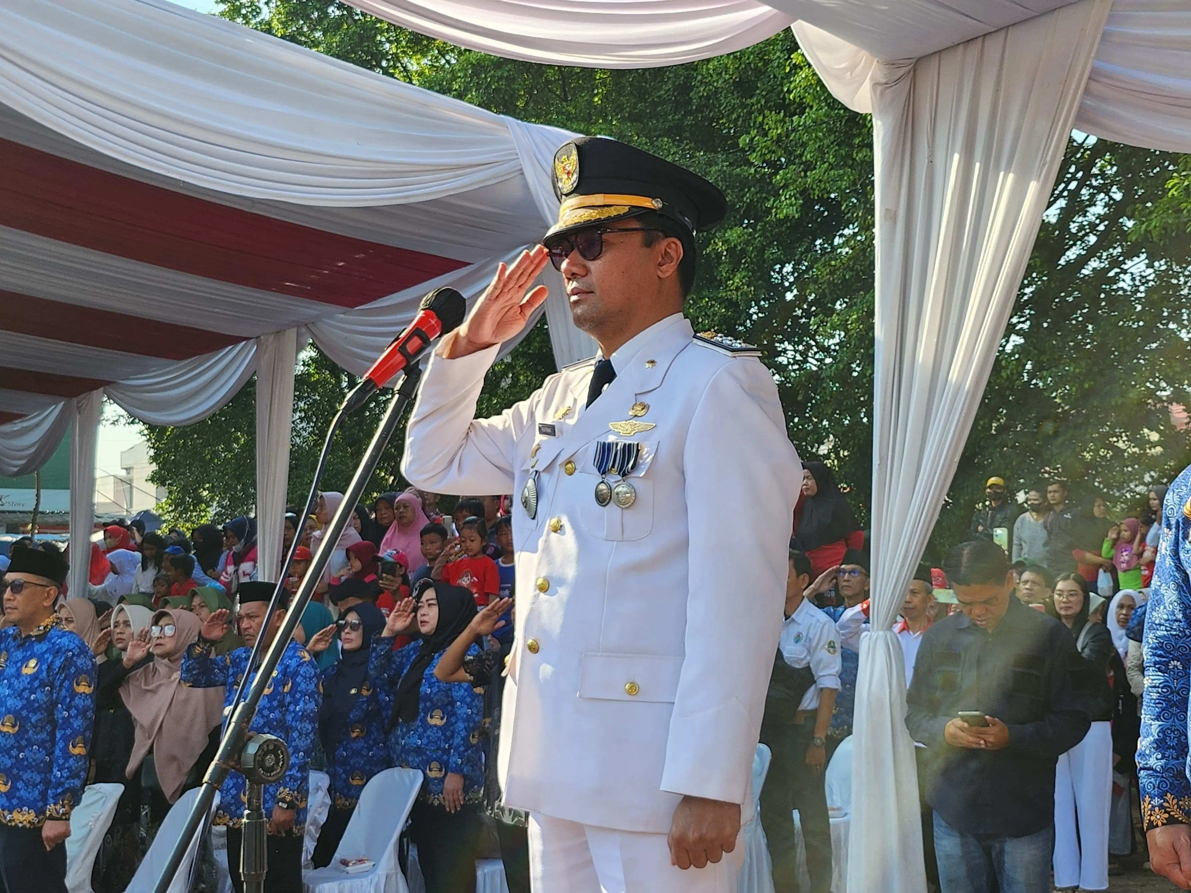 Camat Rofiran Pimpin Upacara HUT RI ke-80 Tingkat Kecamatan Majalaya
